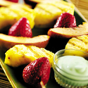 Grilled Fruit Kabobs with Tropical Yogurt Sauce