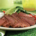 Grilled Eye Round Steaks with Wasabi-Yogurt Cream